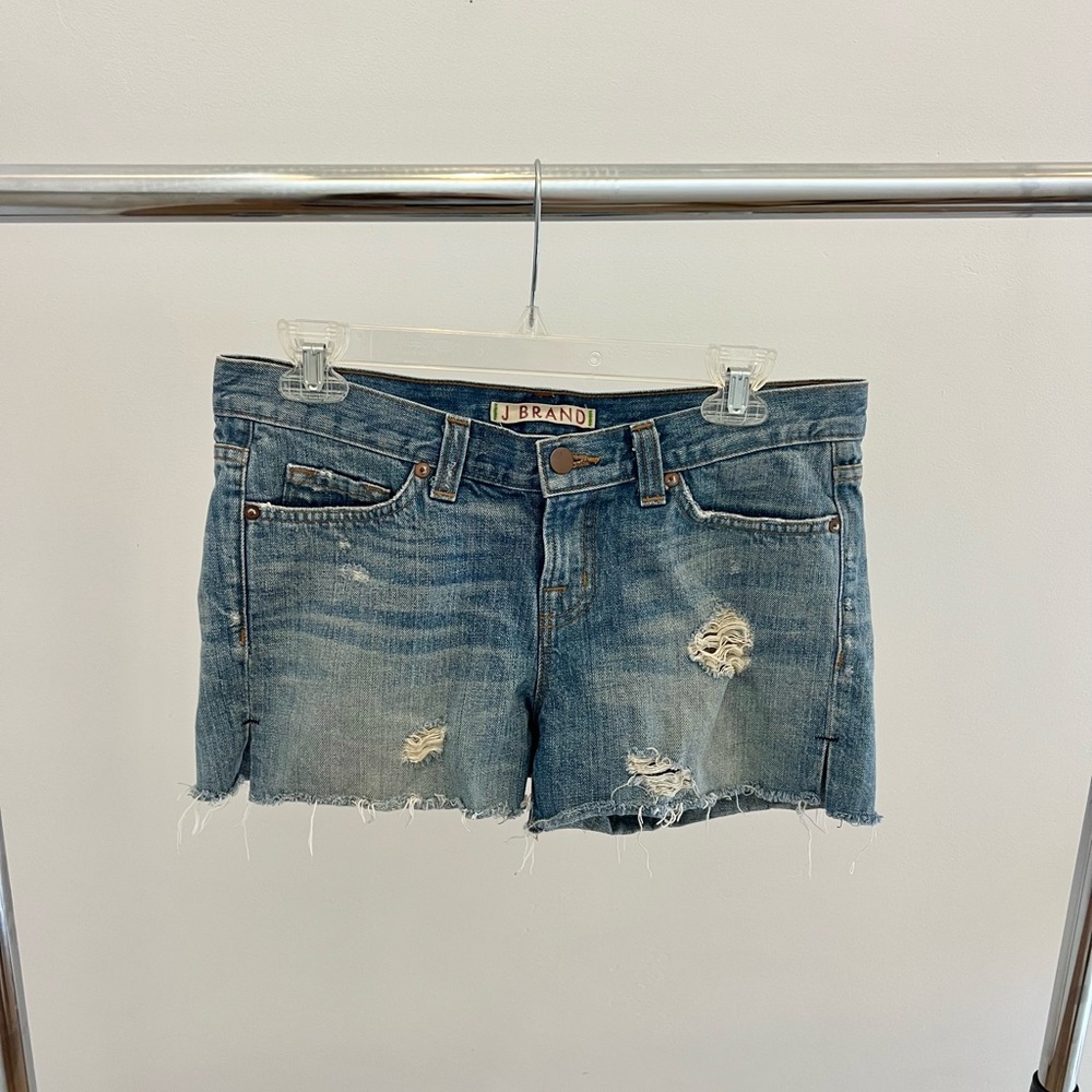 J Brand Women's Blue Distressed Denim “Neptune” Shorts Size 26